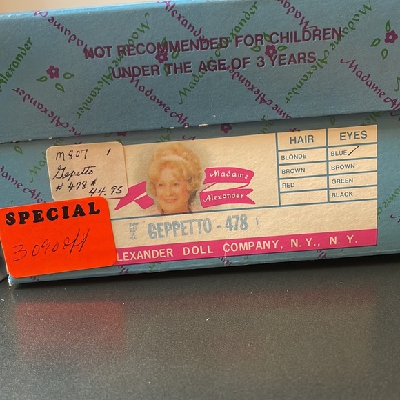 Madame Alexander doll Geppetto 8" - Picture 5 of 7